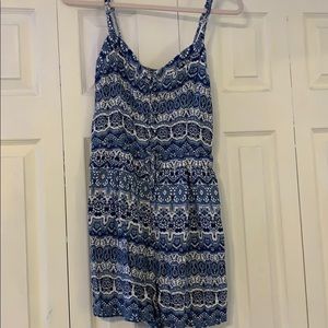 Blue patterned romper